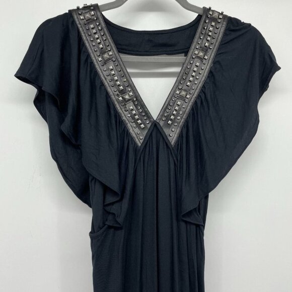 Faith Connexion studded v neck black  mini dress - Picture 9 of 15